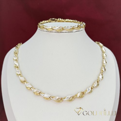 Collana GOLDFILLED antiallergica 45cm/7mm + Bracciale 17cm colore 14K Multicolor 