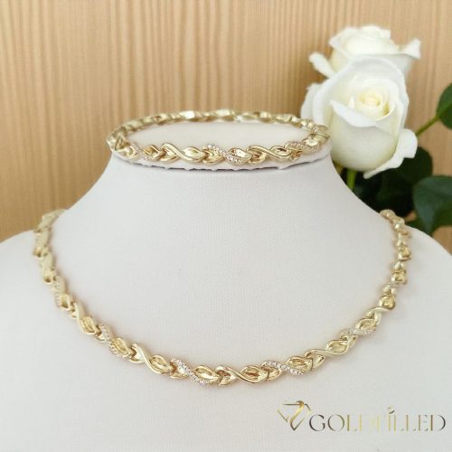 Collana GOLDFILLED antiallergica 45cm/5,5mm + Bracciale 17cm colore 14K