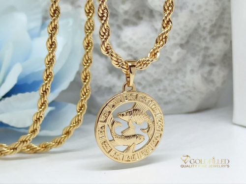Collana GOLDFILLED antiallergica 55cm / 3mm + pendente dei pesci colore 18K