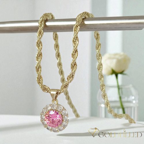 Collana GOLDFILLED antiallergica 50cm/3mm + Pendente colore 14K