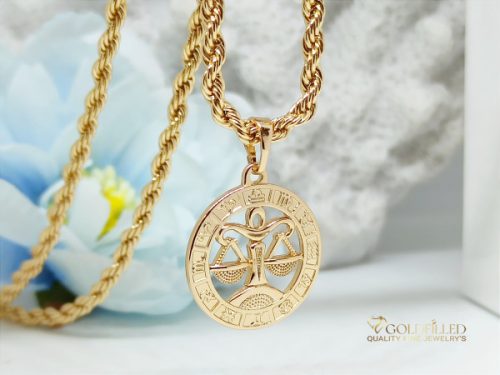 Collana GOLDFILLED antiallergica 55cm / 3mm + pendente della bilancia colore 18K