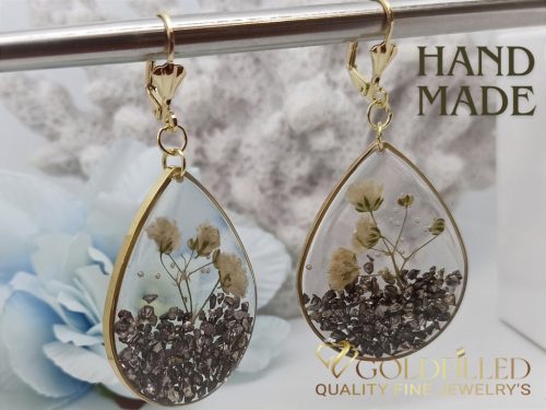 Orecchini pendenti antiallergici fatti a mano 60mm colore 14K