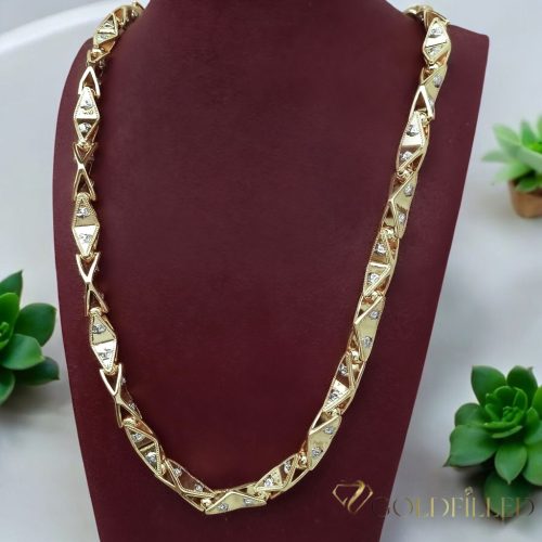 Collana GOLDFILLED antiallergica Luxury Barakka 70cm lunga e 11mm larga (150g) colore 14K multicolore