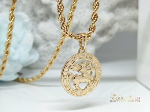 Collana GOLDFILLED antiallergica 55cm / 3mm + pendente del sagittario colore 18K