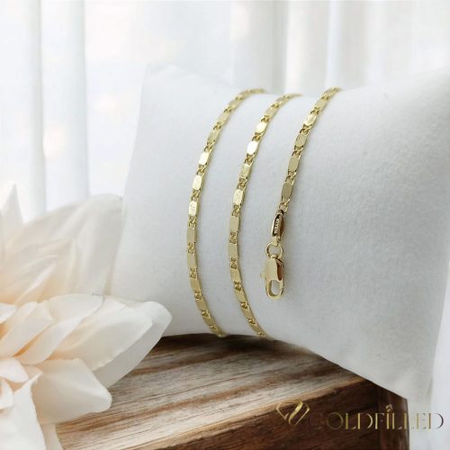 Collana GOLDFILLED antiallergica 60cm/2mm + Bracciale 19cm colore 14K
